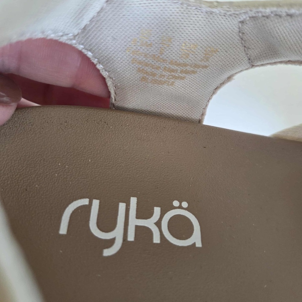 Ryka Blissful Strappy Sandals Size 8.5 Whitecap Beige Stretch Fabric lightweight - Picture 8 of 10